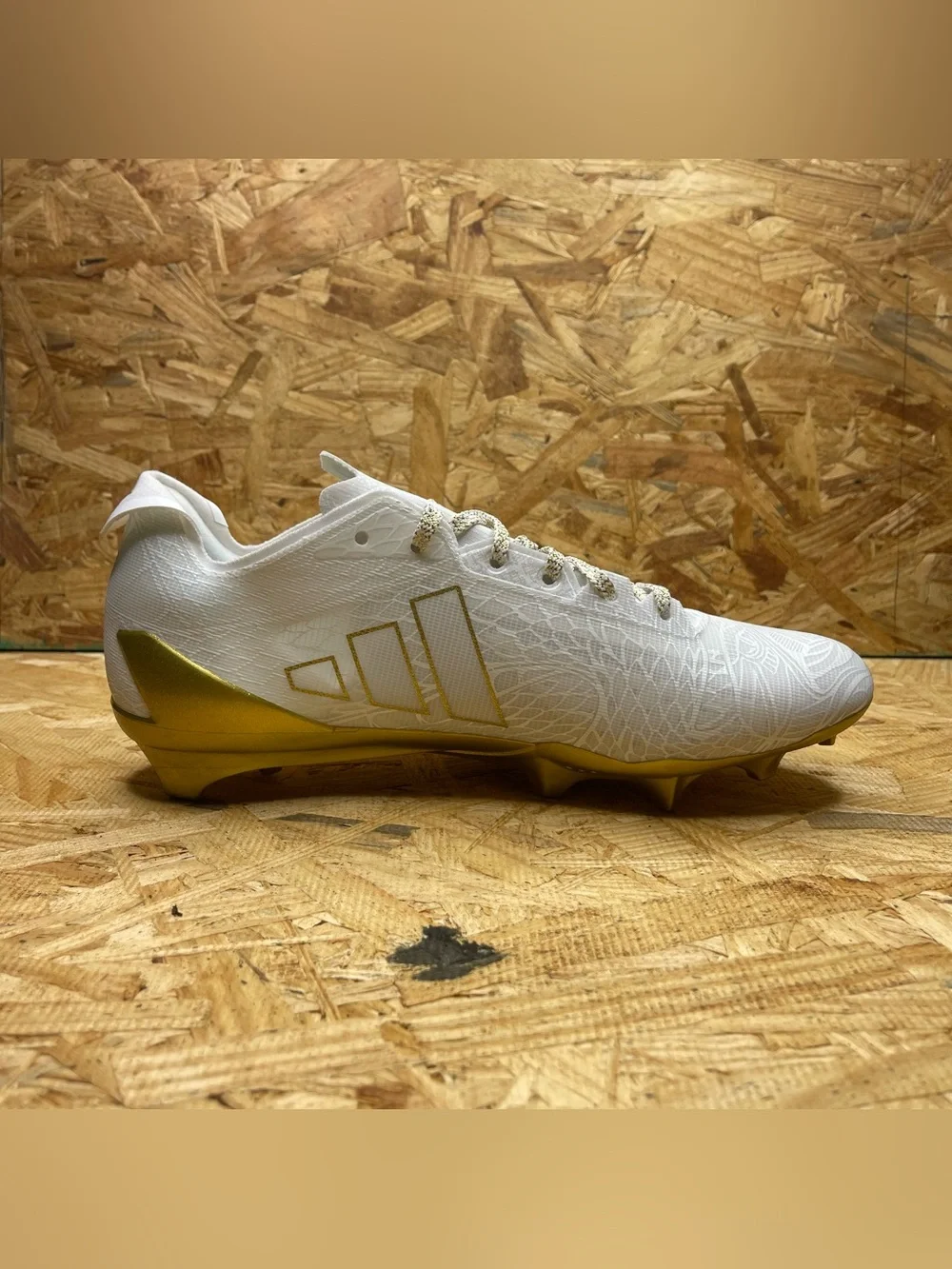 Adidas Adizero Electric Speed Exotic White and Gold Football Cleats Men Size 11